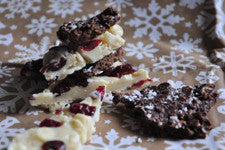 Honey Chocolate Bark with raw almond and shredded coconut
