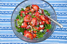Strawberries and spinach salad Honey-Balsamic Vinaigrette