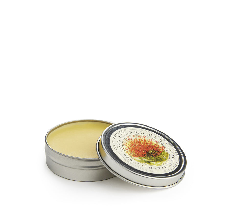 natural dry skin remedy in tin with lid off 